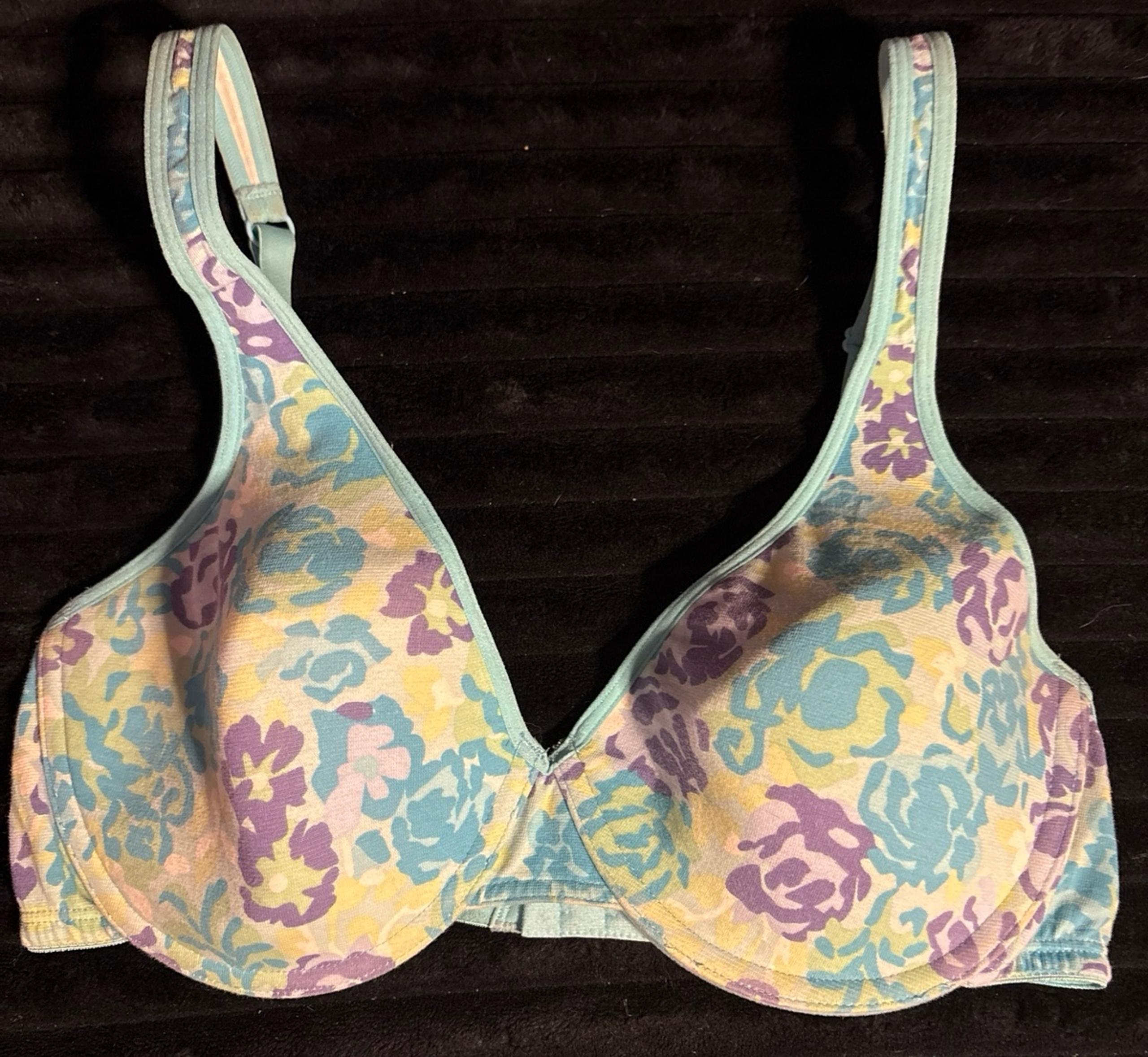 Fruit of the Loom Pastel Floral Lightly Lined Underwire Bra, 38D