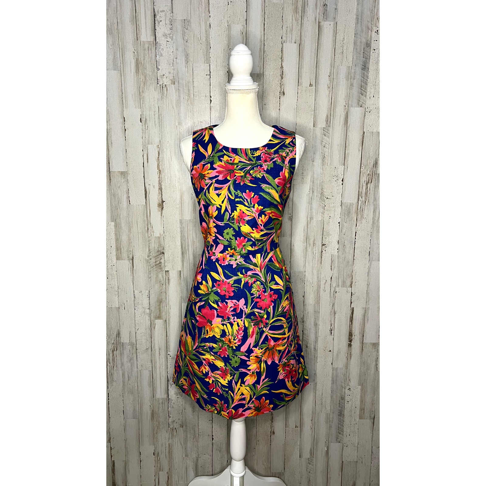 NWT J.CREW Women's Multicolor Botanical Floral Shift Dress Knee Length Size 6