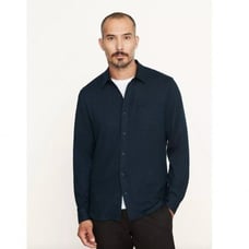 VINCE Men Navy Cotton Twill Button Down Shirt 20th Anniversary Blue M