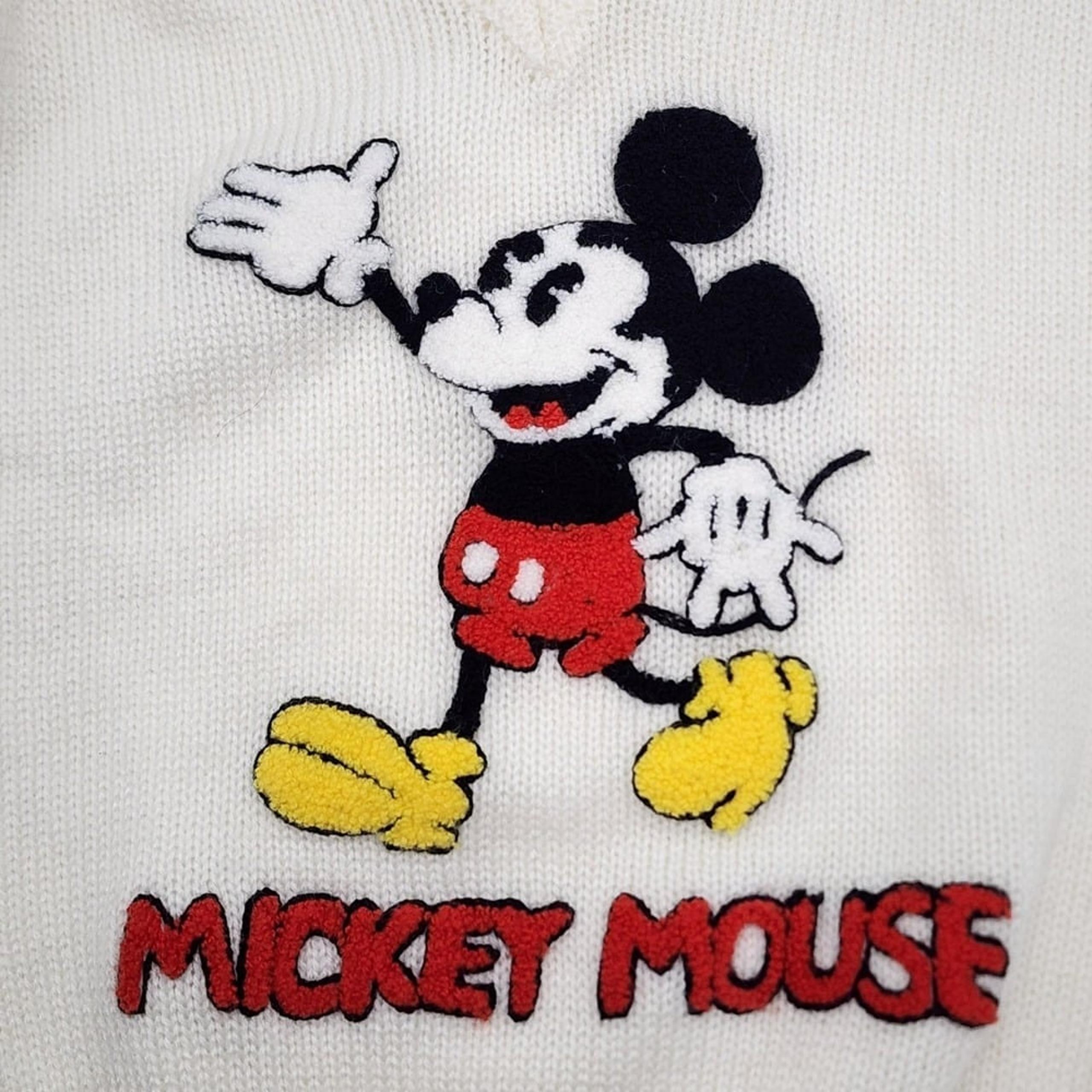 Vtg Disney Character Fashions Mickey Mouse Acrylic V Neck Sweater Women's Small