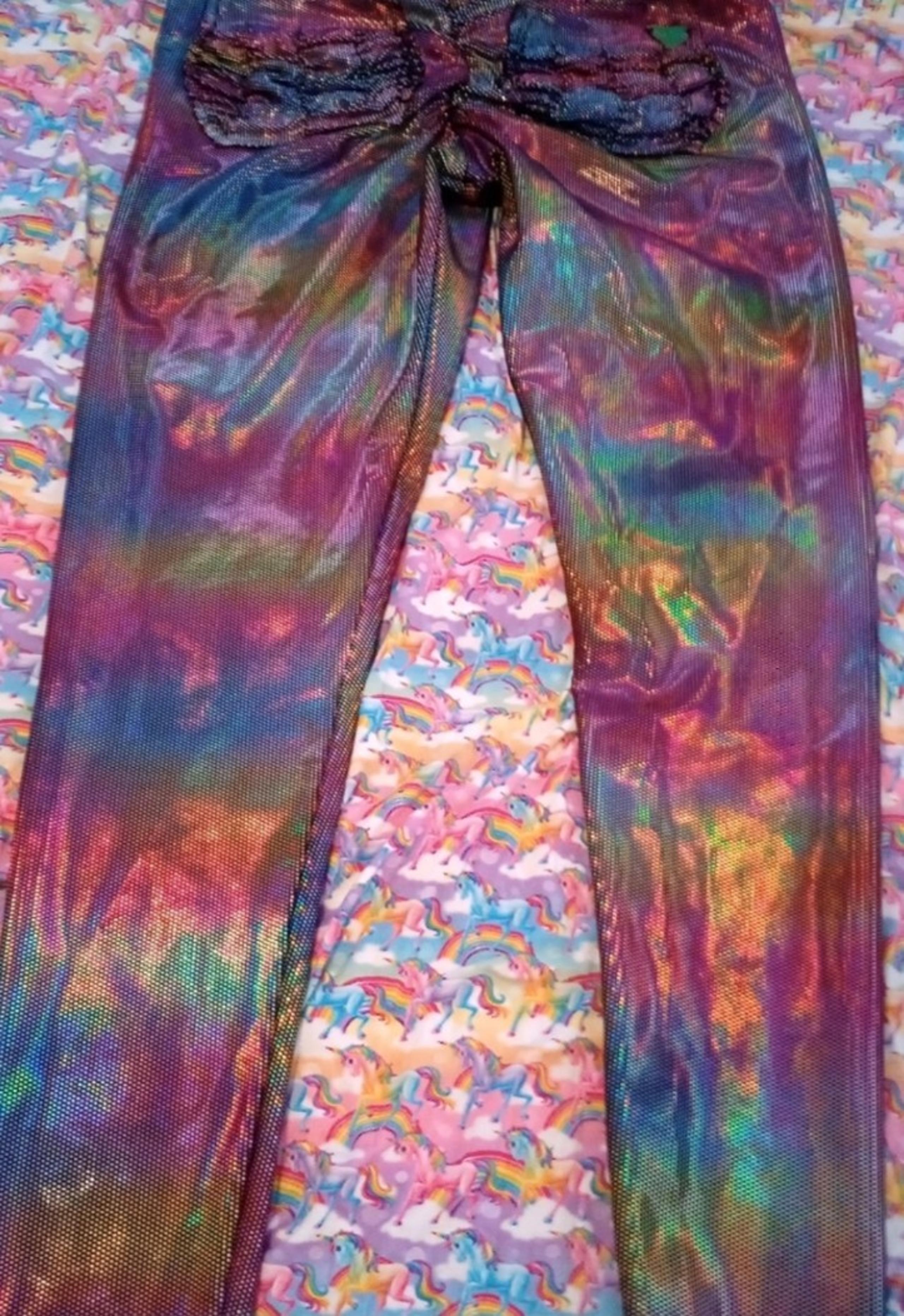 rainbow metallic leggings size extra small - Cute Booty Lounge