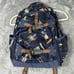 Pottery Barn Kids Mackenzie Backpack Blue Skateboard Robots Travel Bag Skater