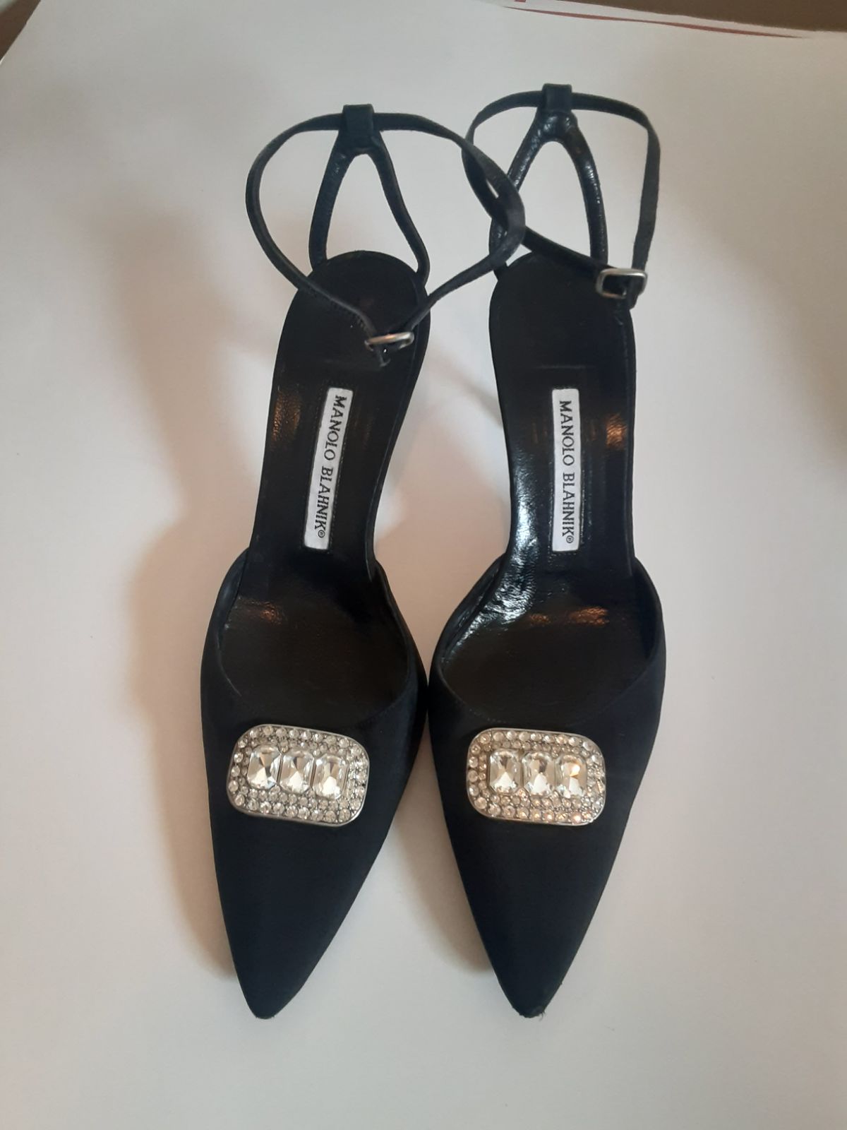 manolo blahnik Crystal fabric heels 39.5