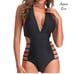 Tempt Me Black Plunge V Neck Cutout Monokini One Piece Swimsuits NWT Size XXL