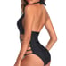 Tempt Me Black Plunge V Neck Cutout Monokini One Piece Swimsuits NWT Size XXL