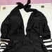 Tempt Me Black Plunge V Neck Cutout Monokini One Piece Swimsuits NWT Size XXL