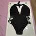 Tempt Me Black Plunge V Neck Cutout Monokini One Piece Swimsuits NWT Size XXL
