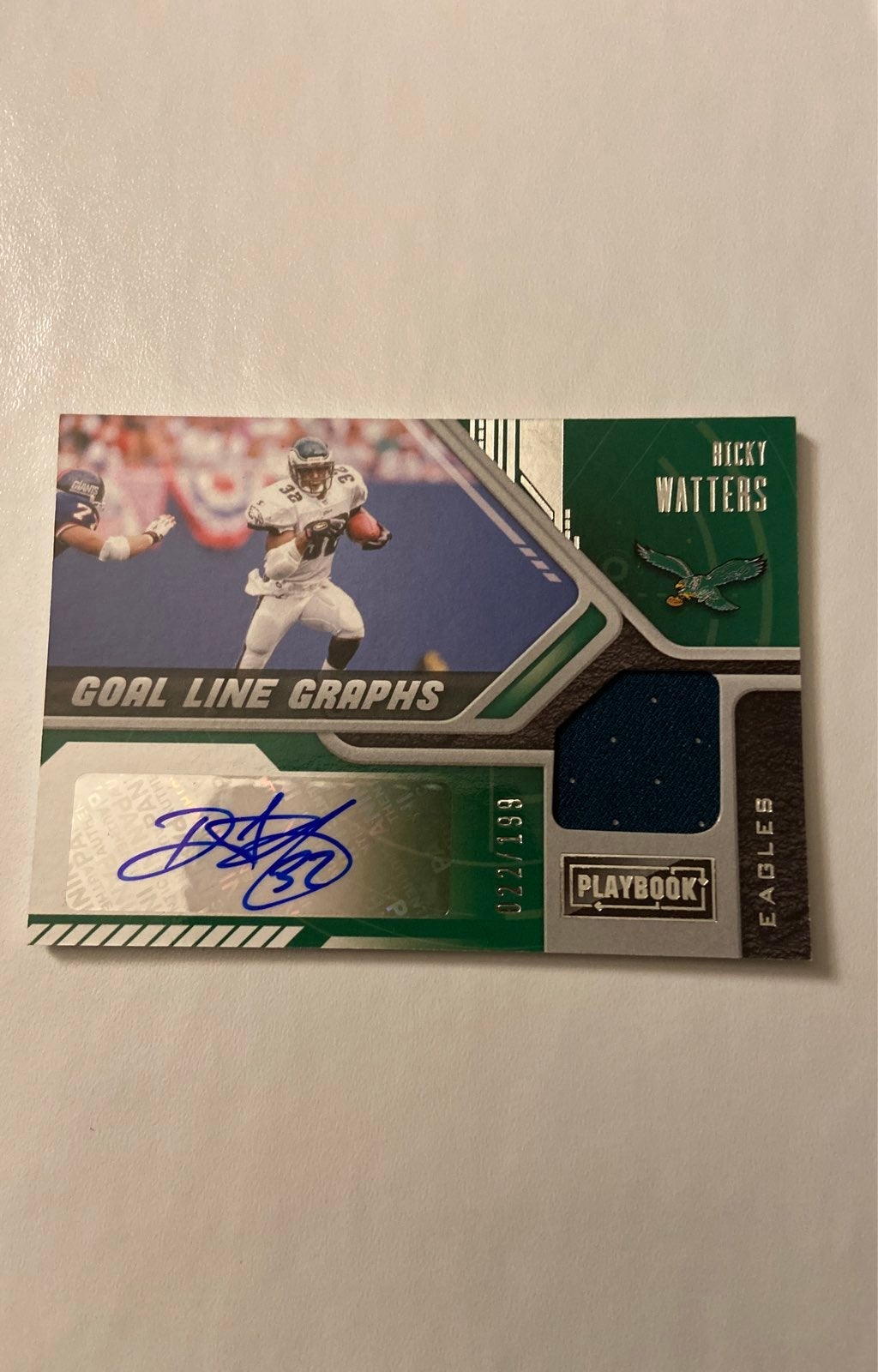 2021 Panini Playbook Ricky Watters Patch Auto 022/199