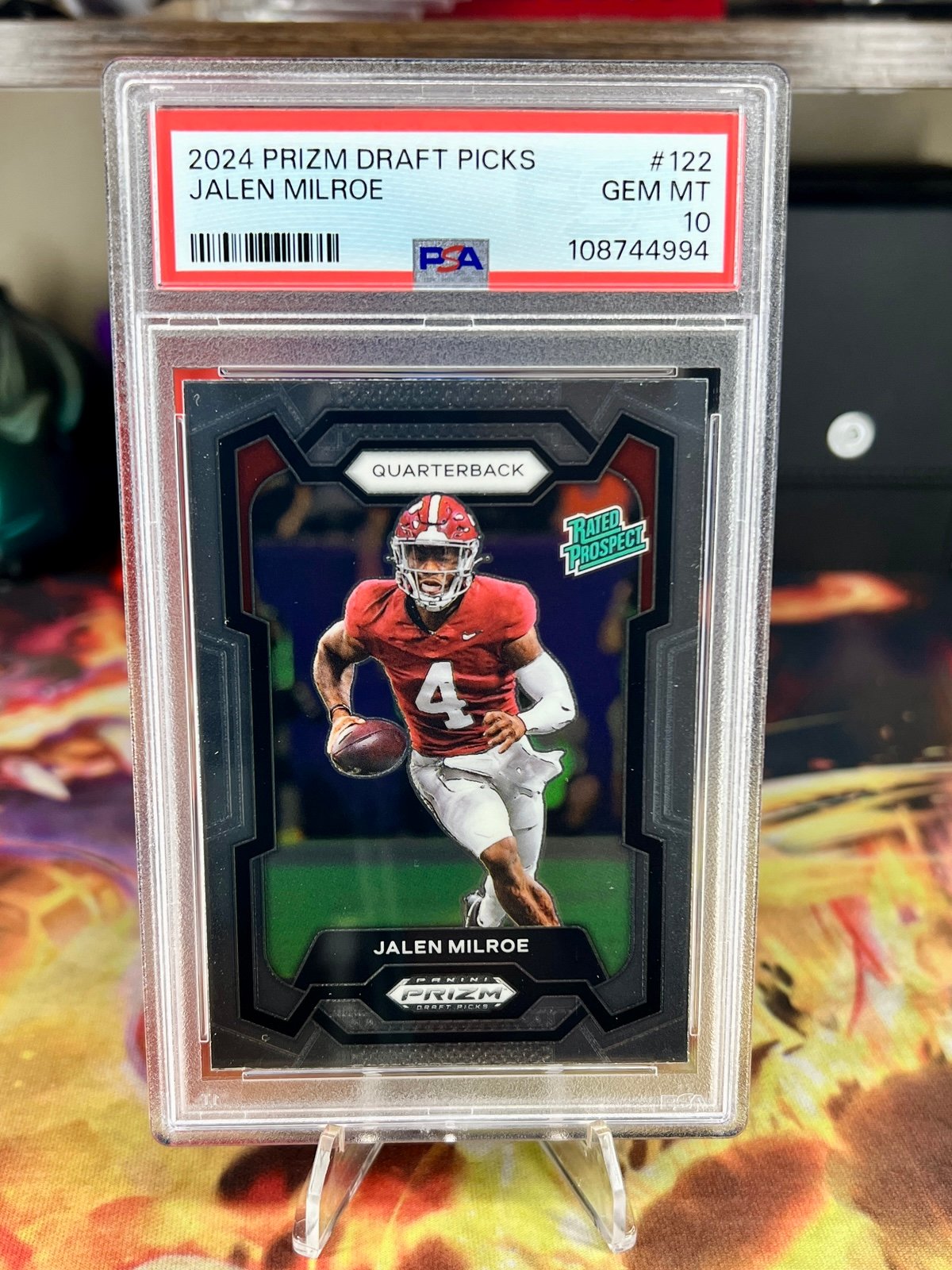 2024 Panini Prizm Draft Picks JALEN MILROE #122 Rated Prospect PSA 10 Gem Mint