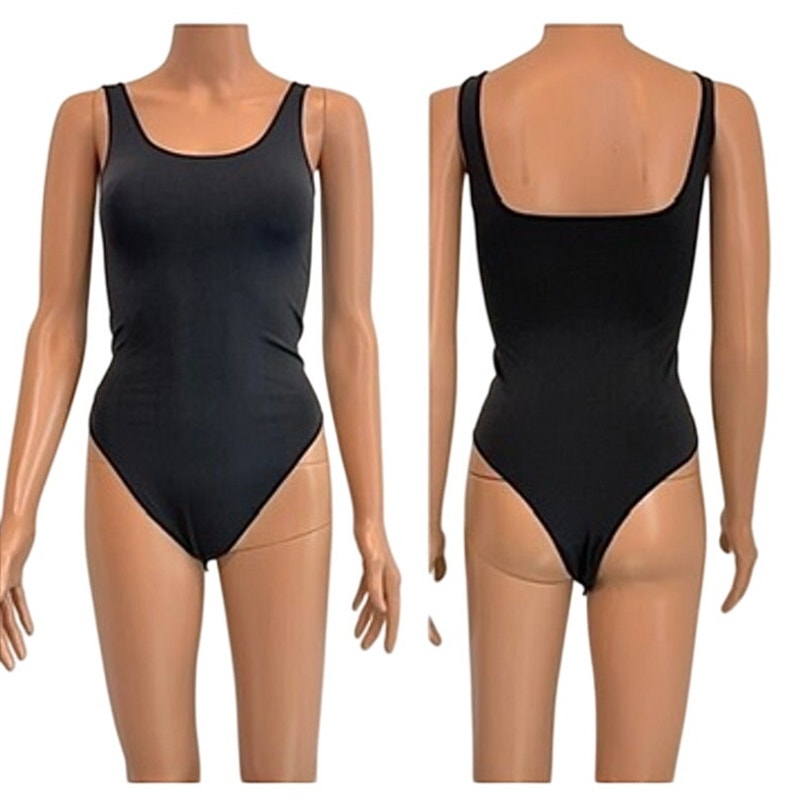 Skims XXS-XS charcoal snap close layering bodysuit BC 2564