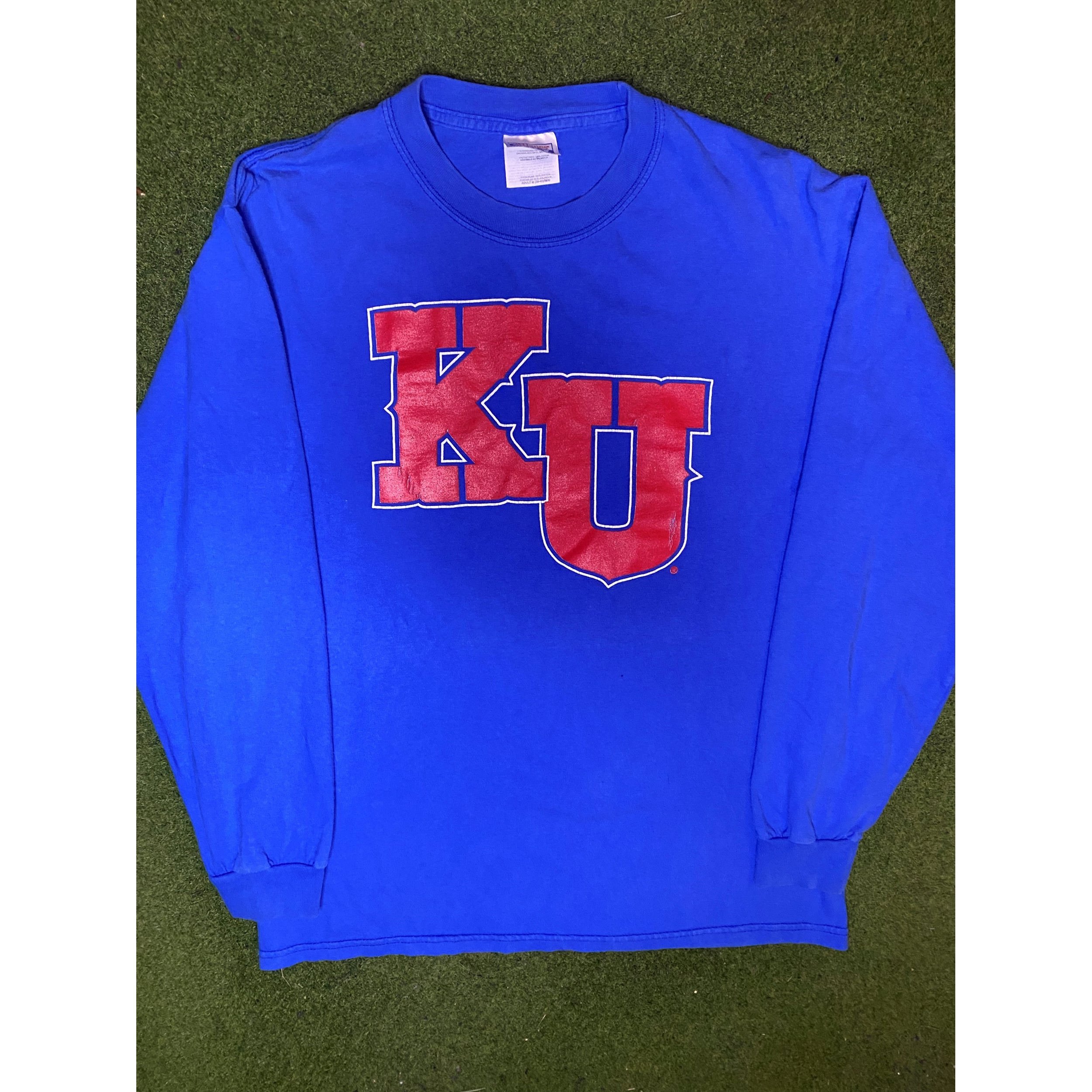 90s Kansas Jayhawks - Vintage College Long Sleeve (Medium)