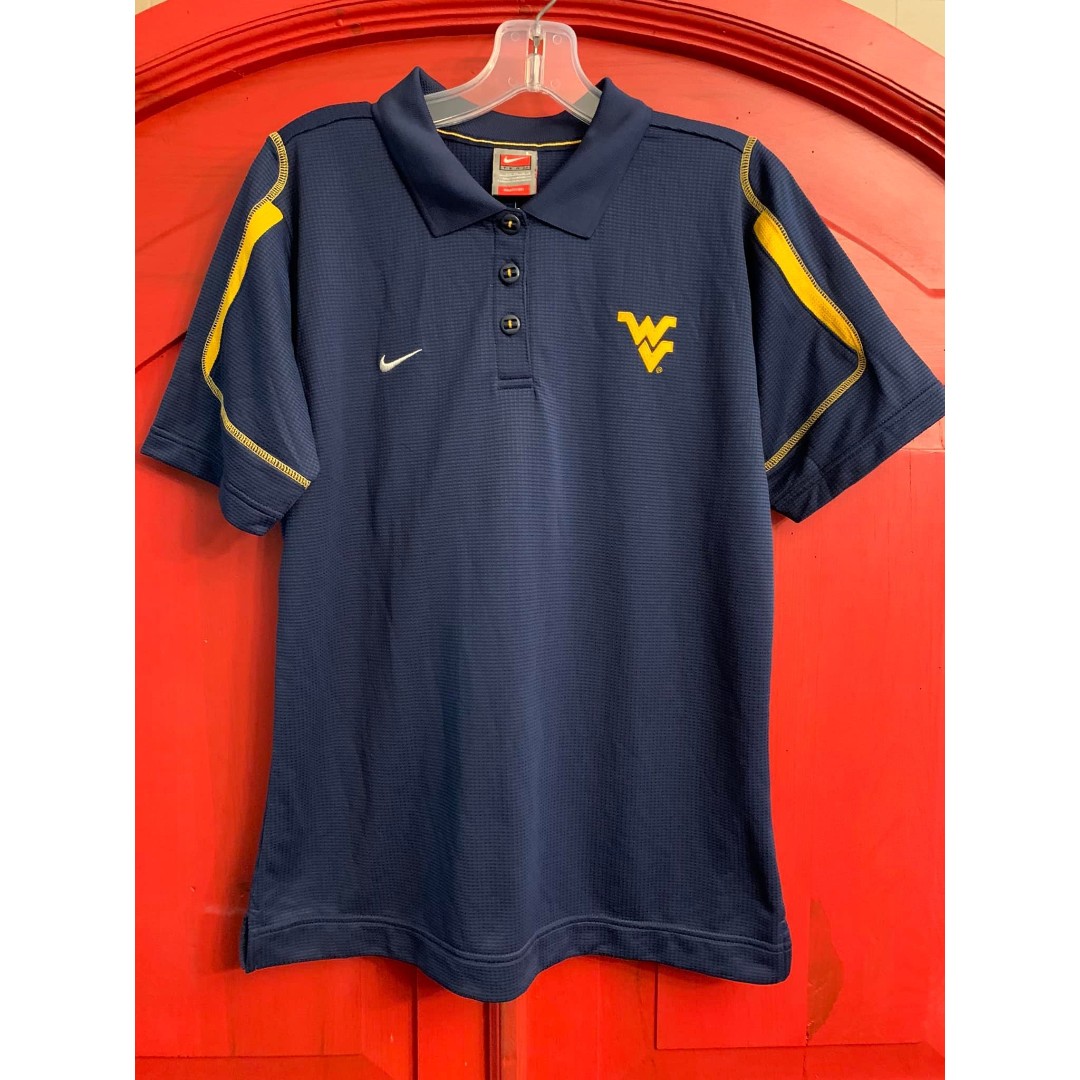 NWT Nike Large Fit Dry West Virginia Embroidered Ribbon Stitch Buttons Women's