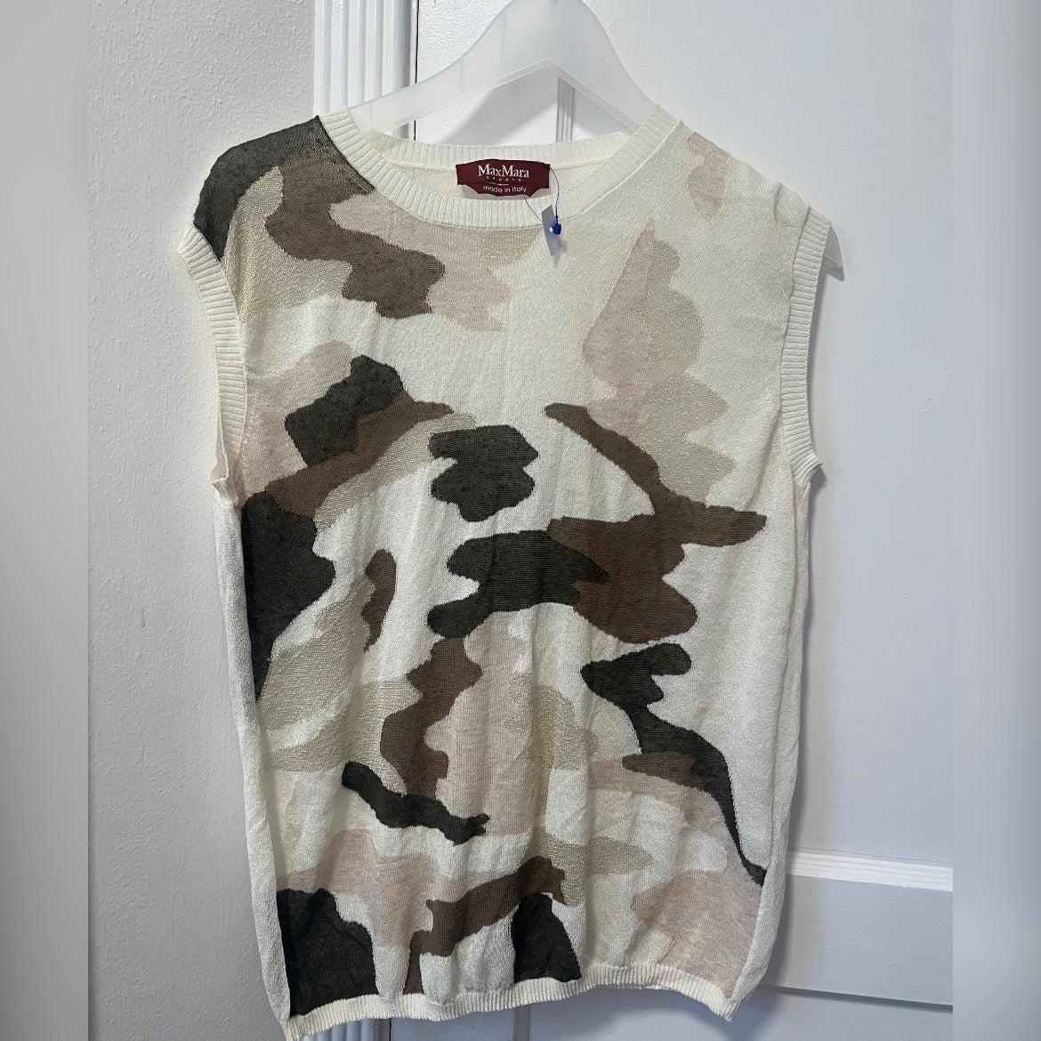 MaxMara Sheer Camo Print Blouse NEW