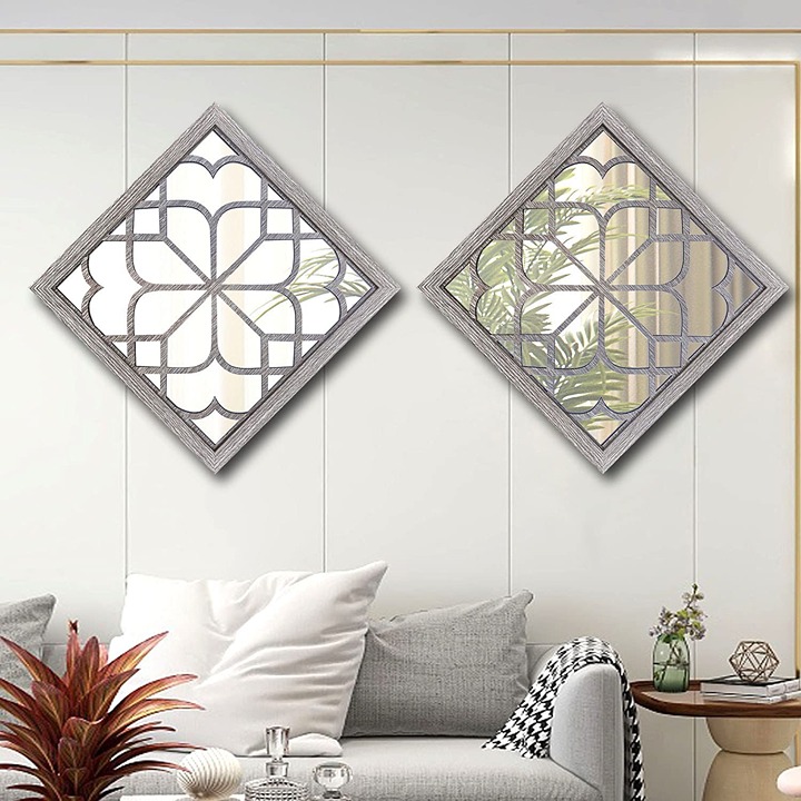 2 PCS Square Wall Mirror,Gorgeous Rustic Farmhouse