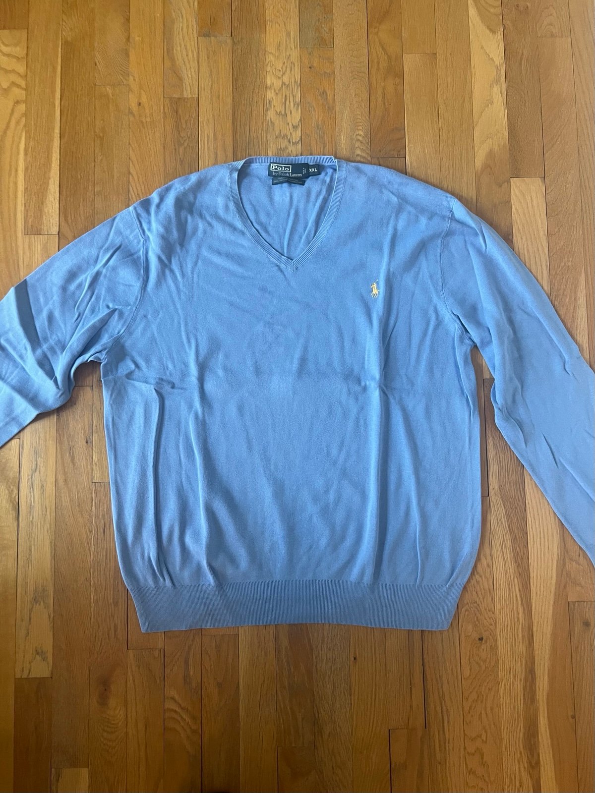 Polo Ralph Lauren Vintage Men’s Baby Blue V-Neck Sweater