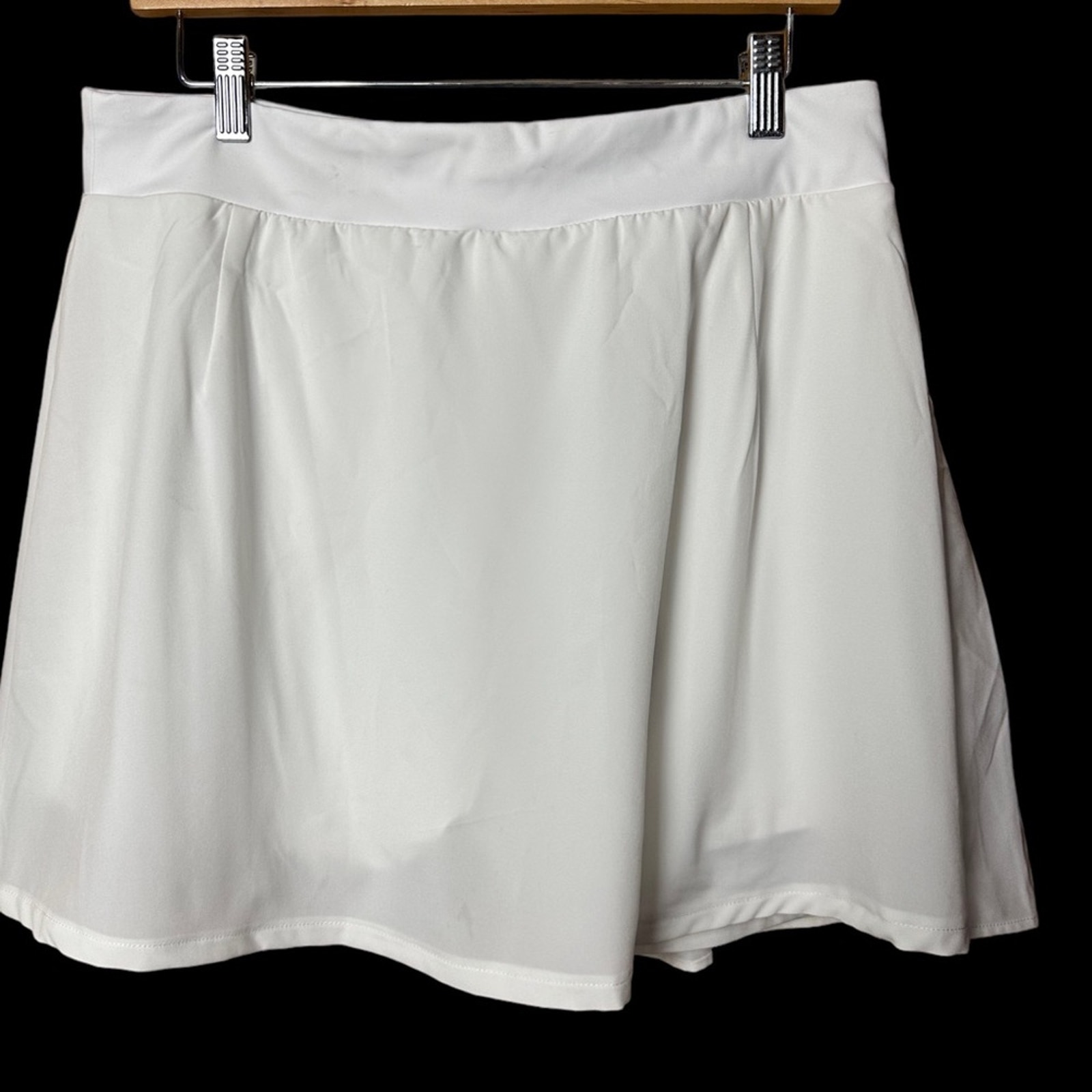 J Crew Pleated Active Skort Skirt White Large NWT