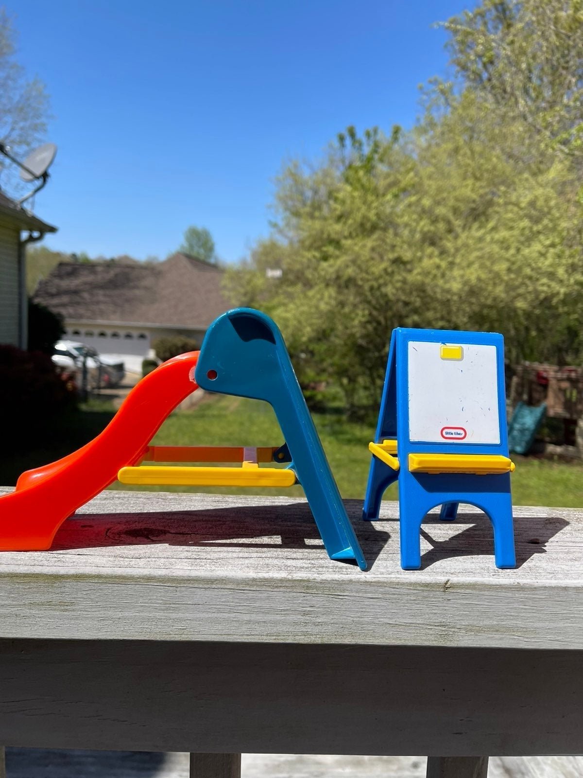 Little Tikes slide & easel vintage toys set dollhouse