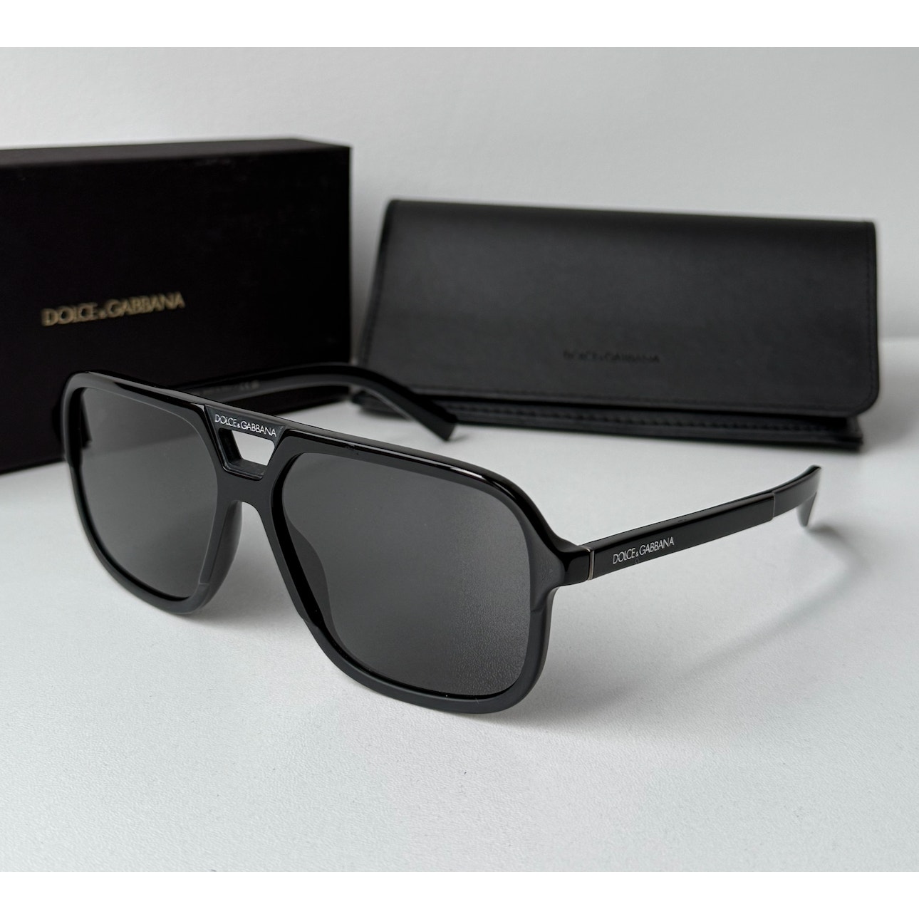 NEW Dolce Gabbana DG4354 Black Aviator Sunglasses