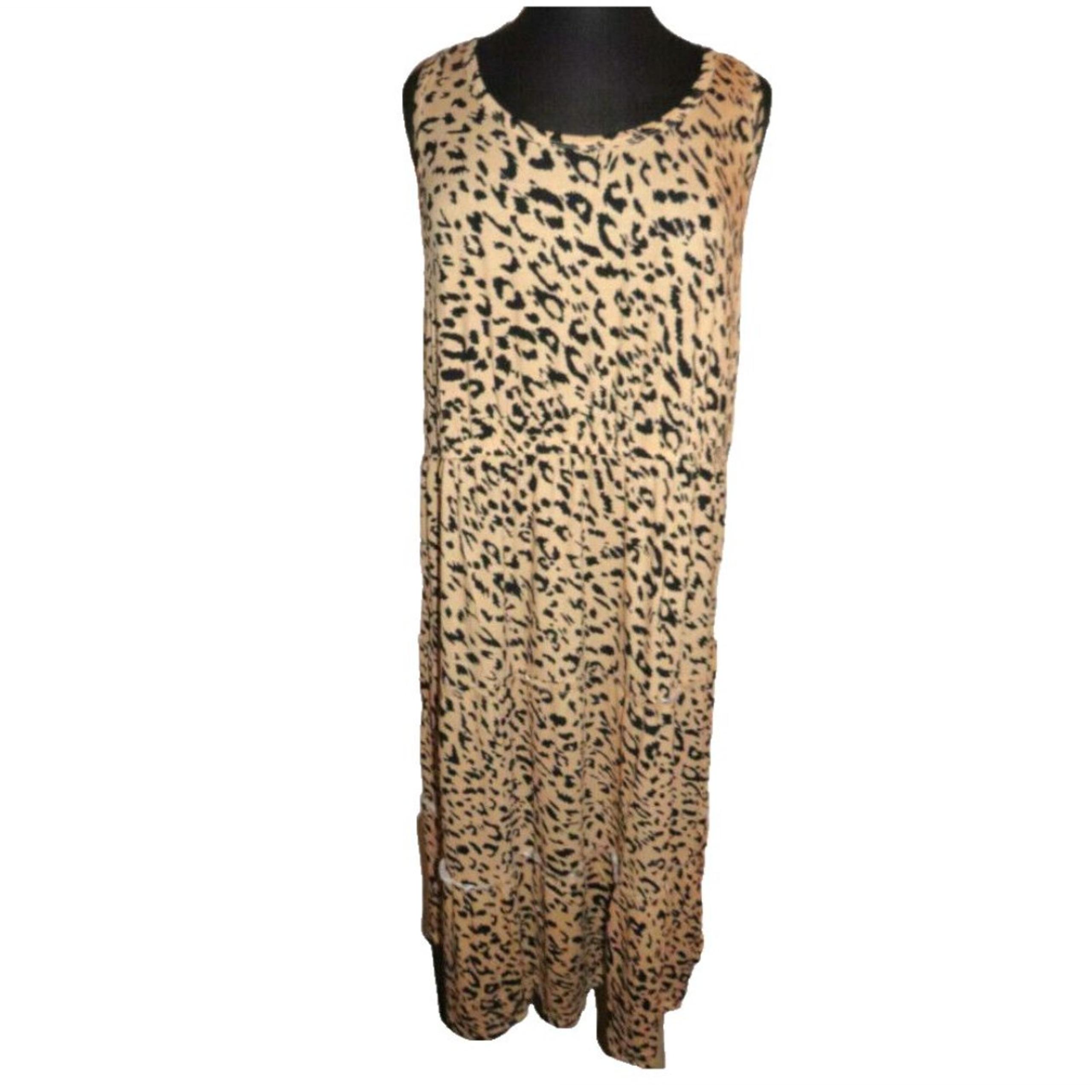 Terra And Sky Women's Leopard Print Tiered Midi Dress Plus Size 3X