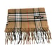 100% Cashmere Nova Check Brown Beige England made stole