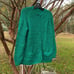 Hand-Knitted Teal Cardigan Sweater With Button Closure & Pockets ( Missing Size