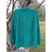 Hand-Knitted Teal Cardigan Sweater With Button Closure & Pockets ( Missing Size