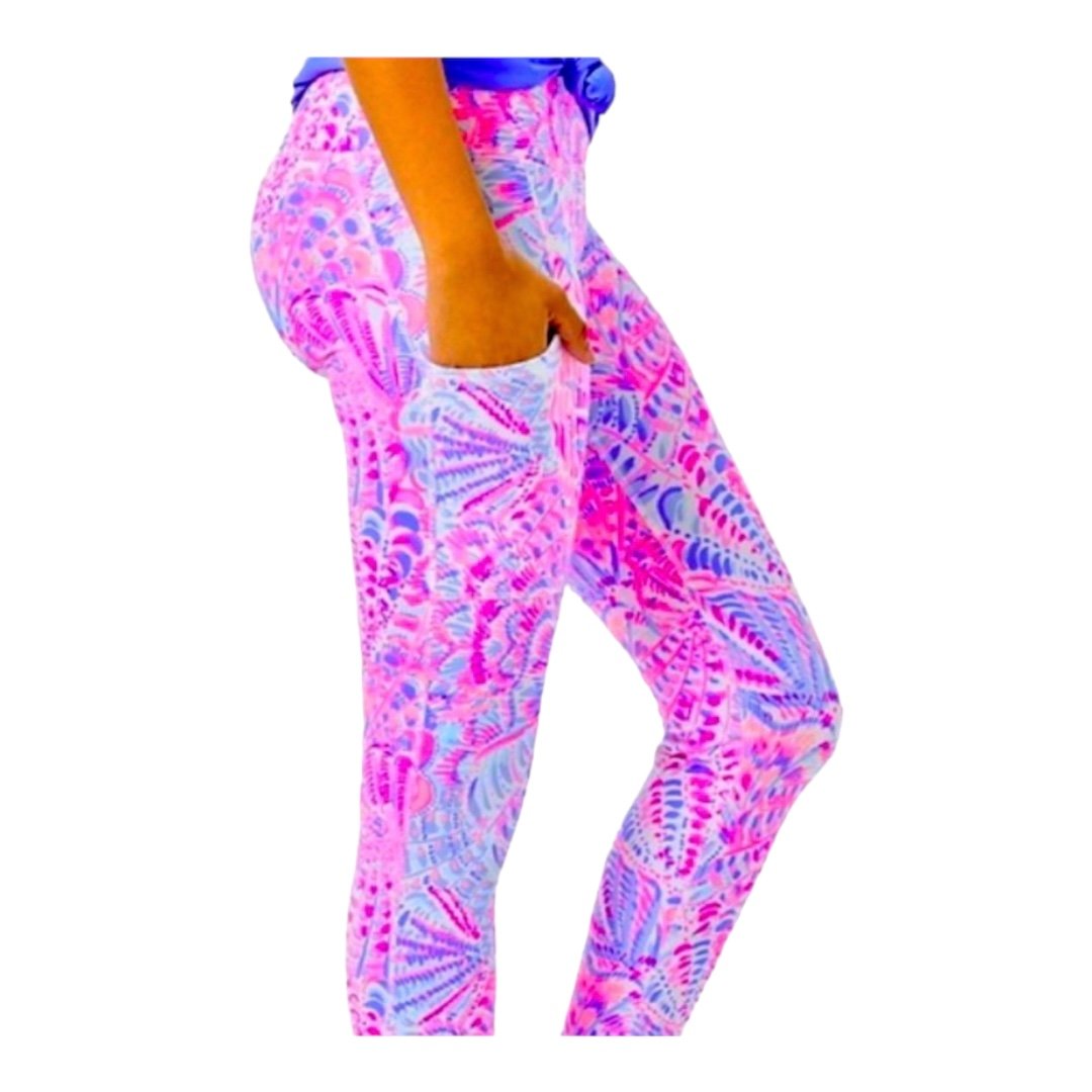 Lilly Pulitzer Weekender Midi Leggings Raz Berry Sea You Soon Luxletic