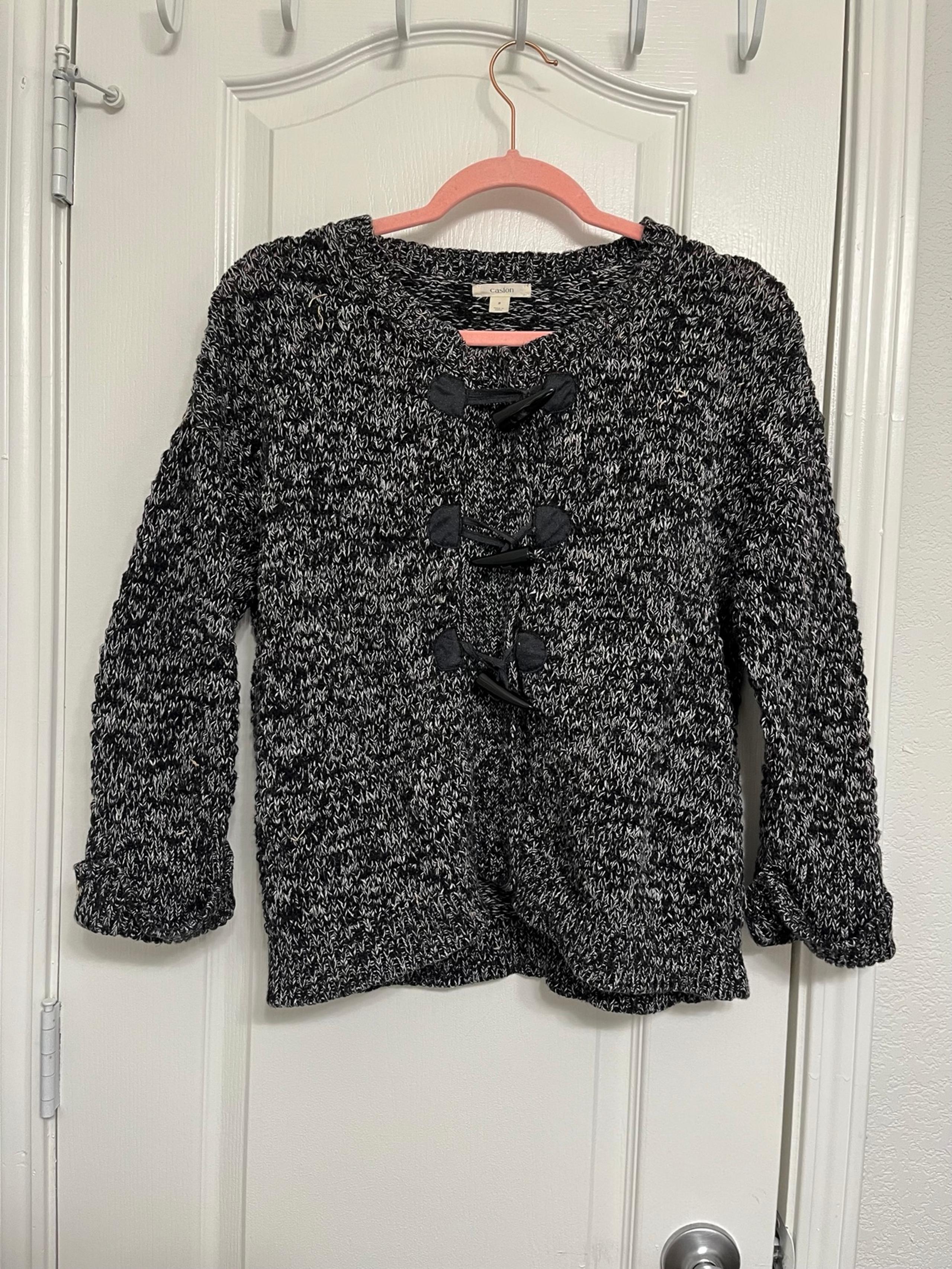 Women's Black and Gray button up Sweater
