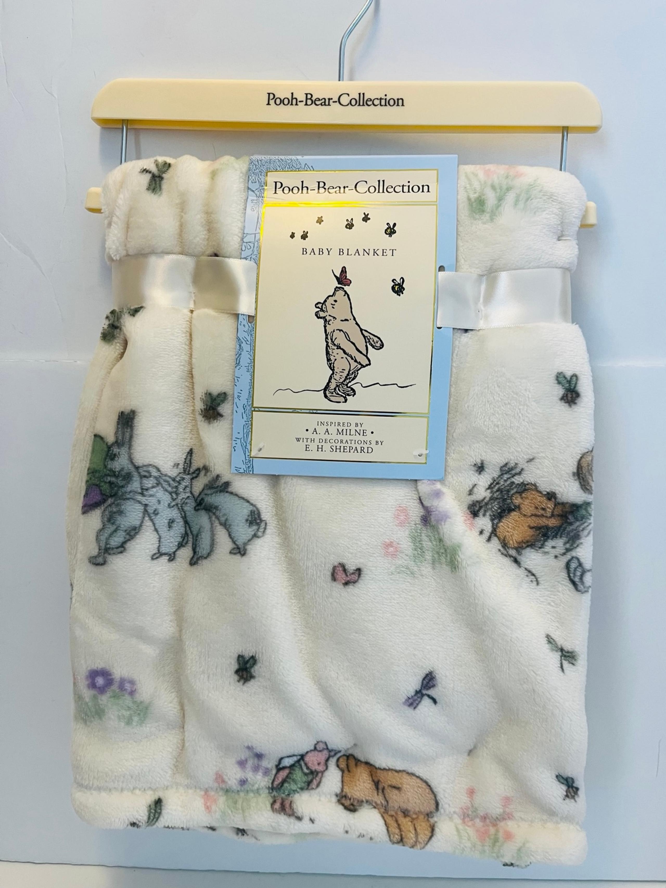 Pooh-Bear Collection Cream Baby Blanket Winnie the Pooh Piglet Bunny Rabbits