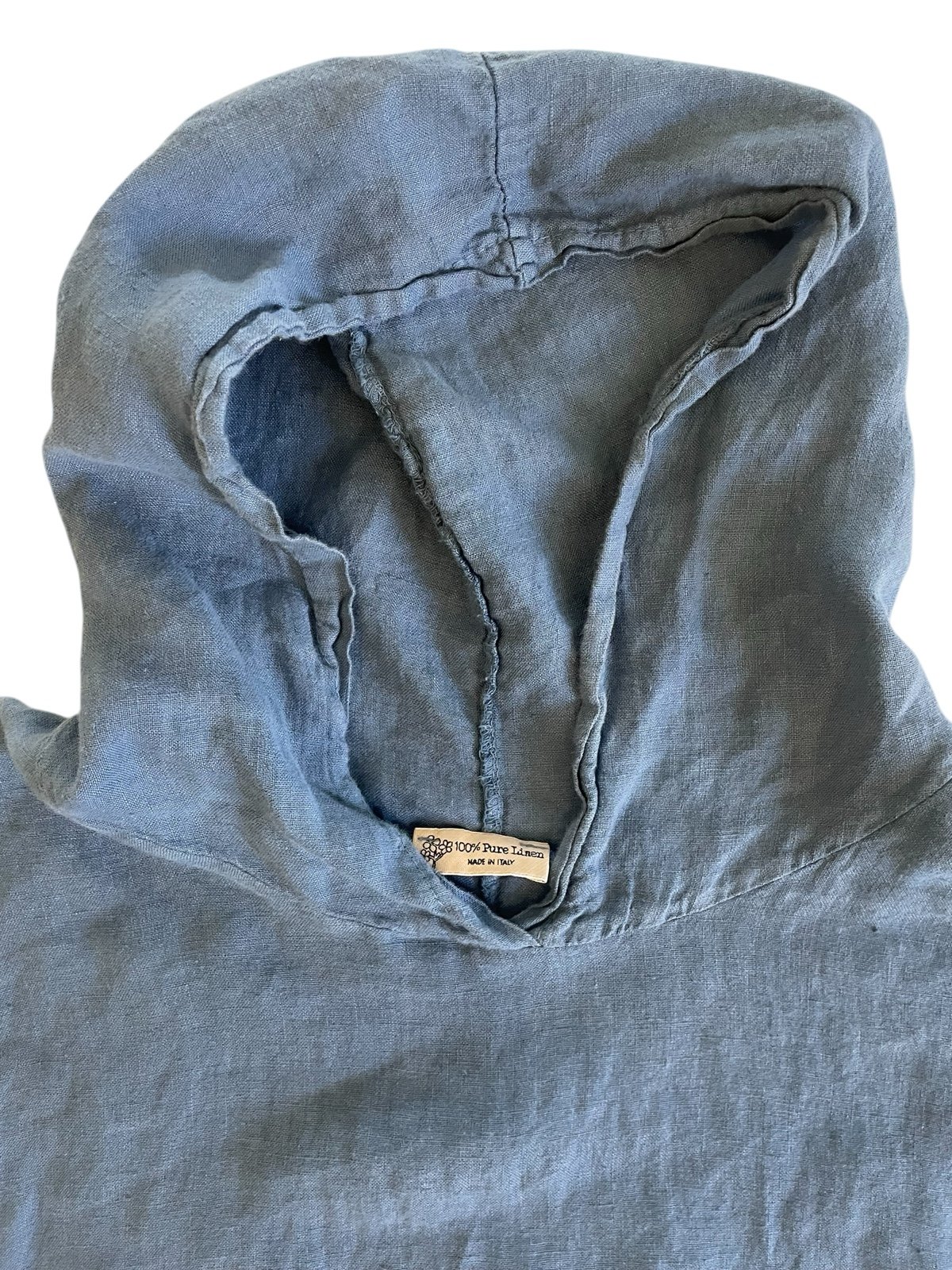 100% pure linen made in Italy steel blue dress medium resort wear