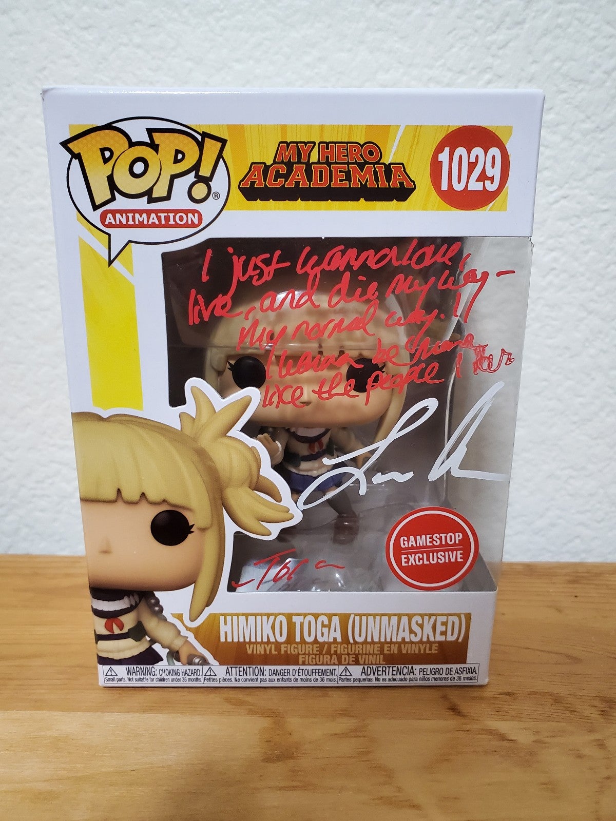 Himiko toga funko Pop signed by leak Clark