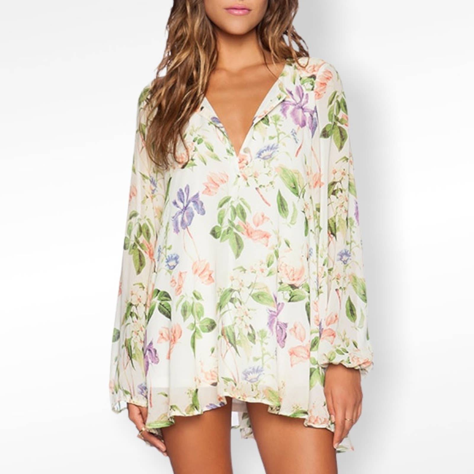 Show Me Your Mumu Jamie Multicolor Floral Flowy Tunic Small