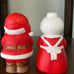 1987 Chris Davenport Enesco Sand and Mrs. Claus Salt and Pepper Shakers