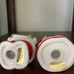 1987 Chris Davenport Enesco Sand and Mrs. Claus Salt and Pepper Shakers