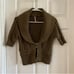 Free people vintage y2k cropped short sleeve cable knit green cardigan
