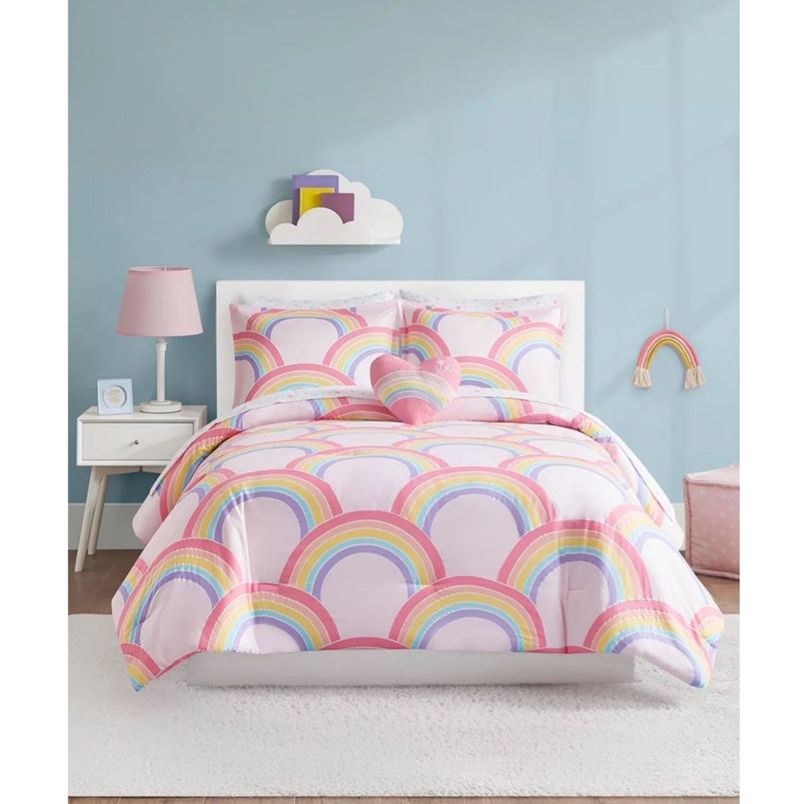 Marta Rainbow Glow in the Dark 8-Pc. Full Comforter Set