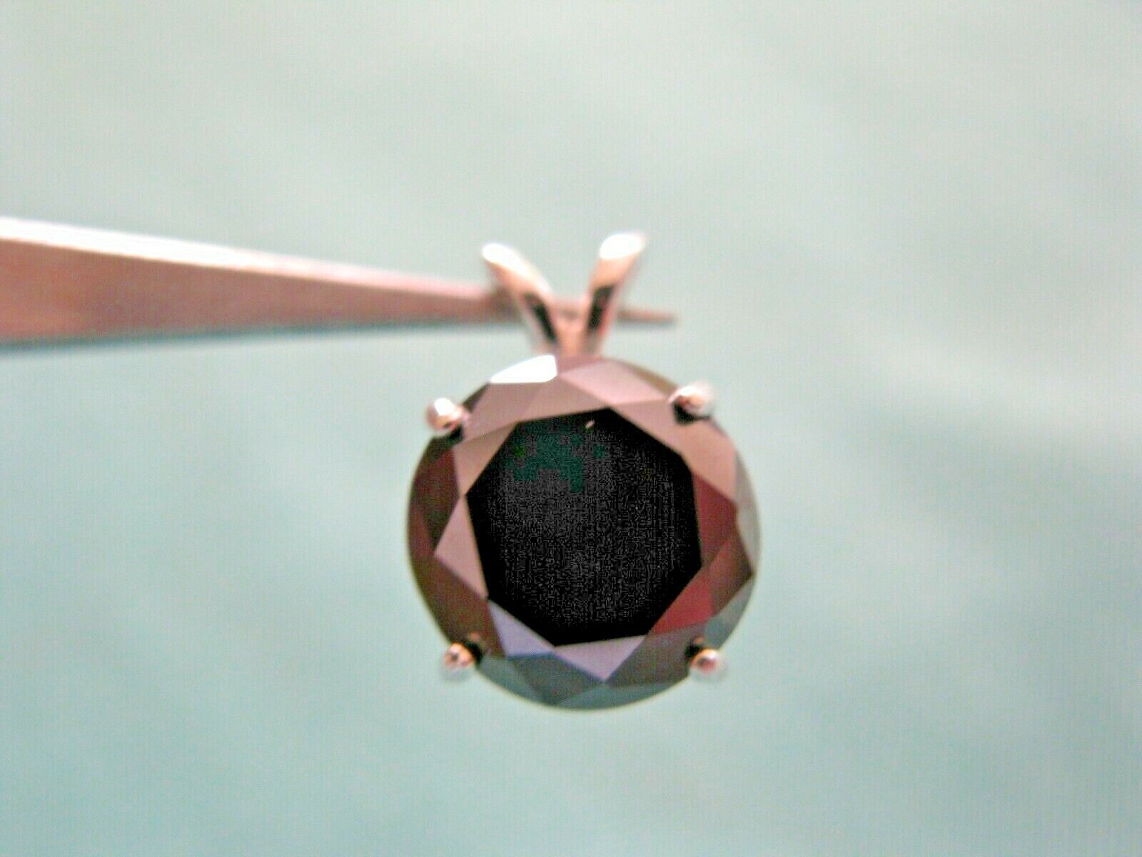 2.63ct 100% REAL NATURAL BLACK DIAMOND NECKLACE,CERTI FICATE,FREE DIAMOND TESTER