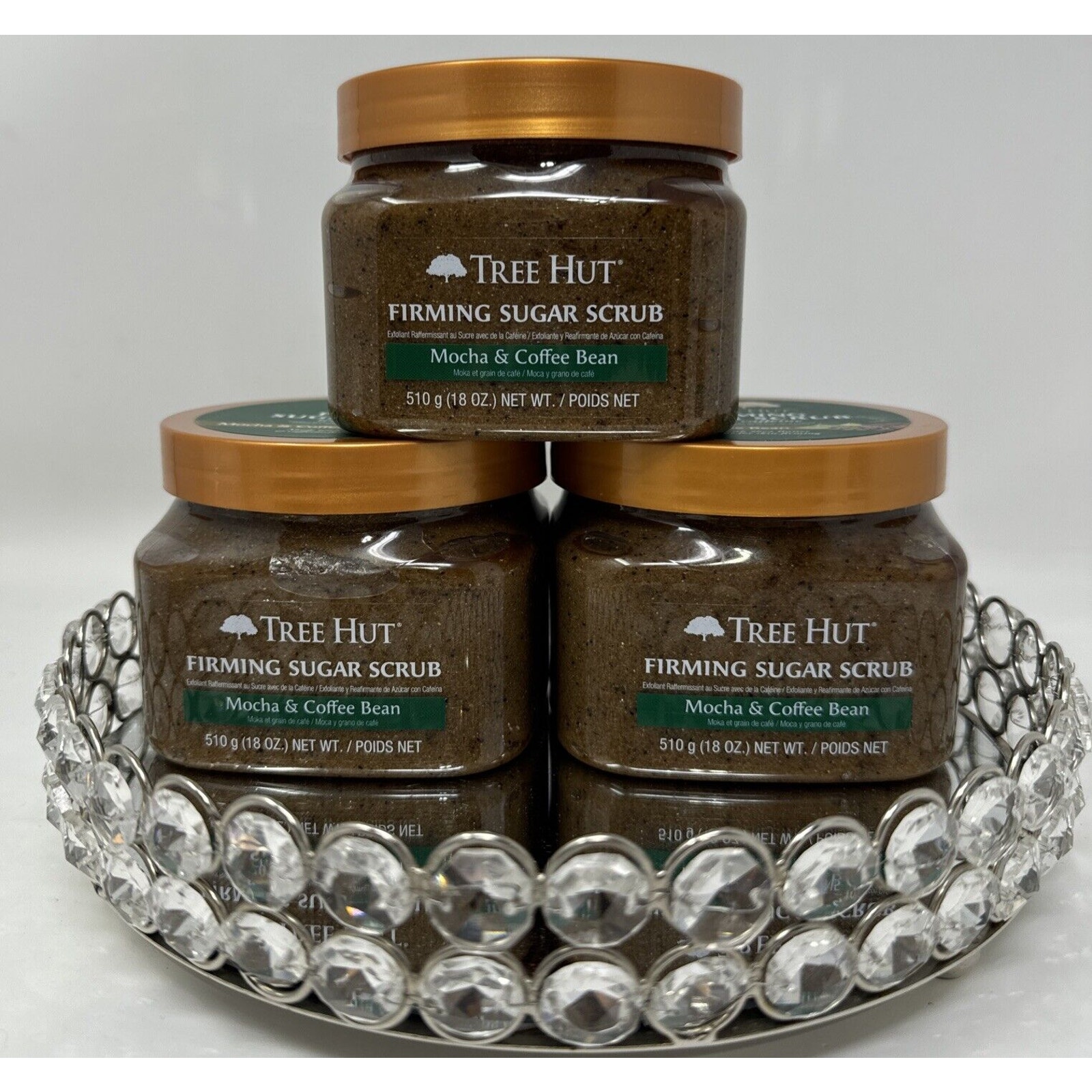 Lot of 3 Tree Hut Firming Sugar Scrub Mocha & Coffee Bean~New Rare -~ HTF