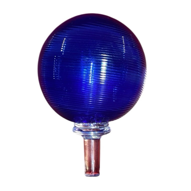 Top of Sultan Art Glass Swirled Decanter Z Gallerie Royal Cobalt Blue Top Only