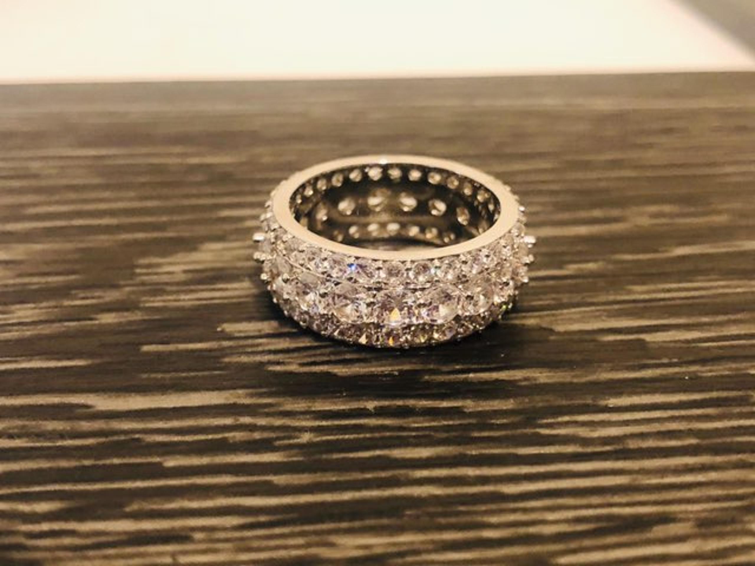 14K White Gold Filled Ice Out Ring