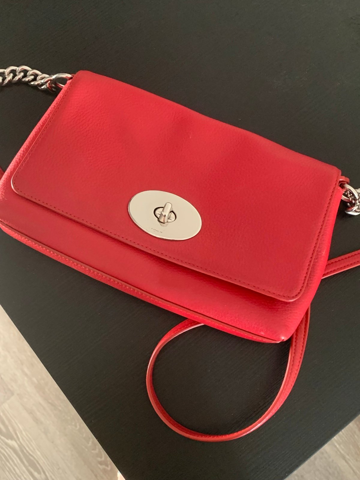 AUTHENTIC Coach Leather True Red Crossbody Bag