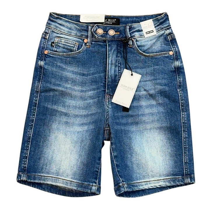 Judy Blue JB150269 Hey There Double Button Tummy Control Denim Jean Shorts Small