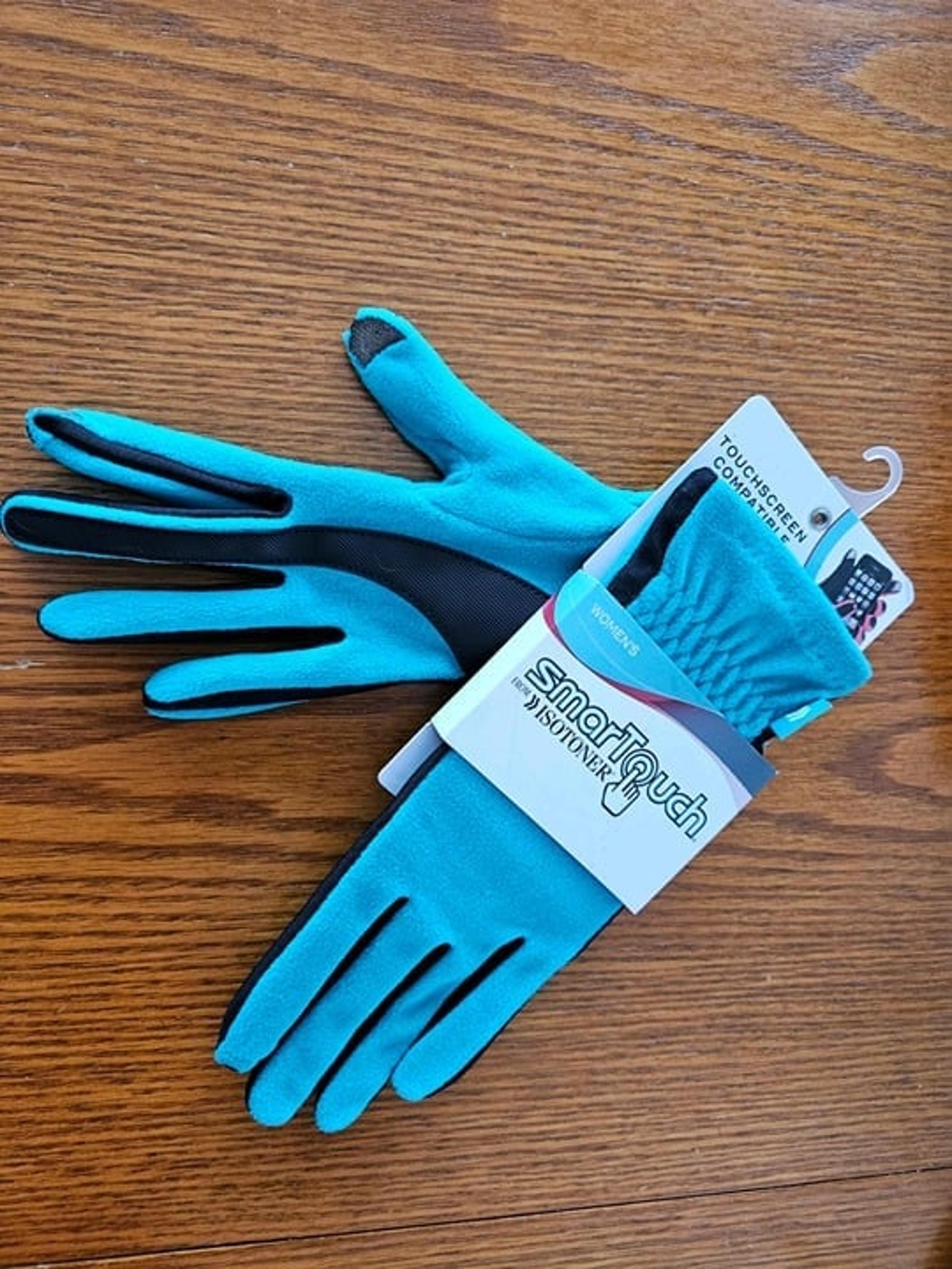 NWT Isotoner Smart Touch Gloves Touchscreen One Size Turquoise Teal