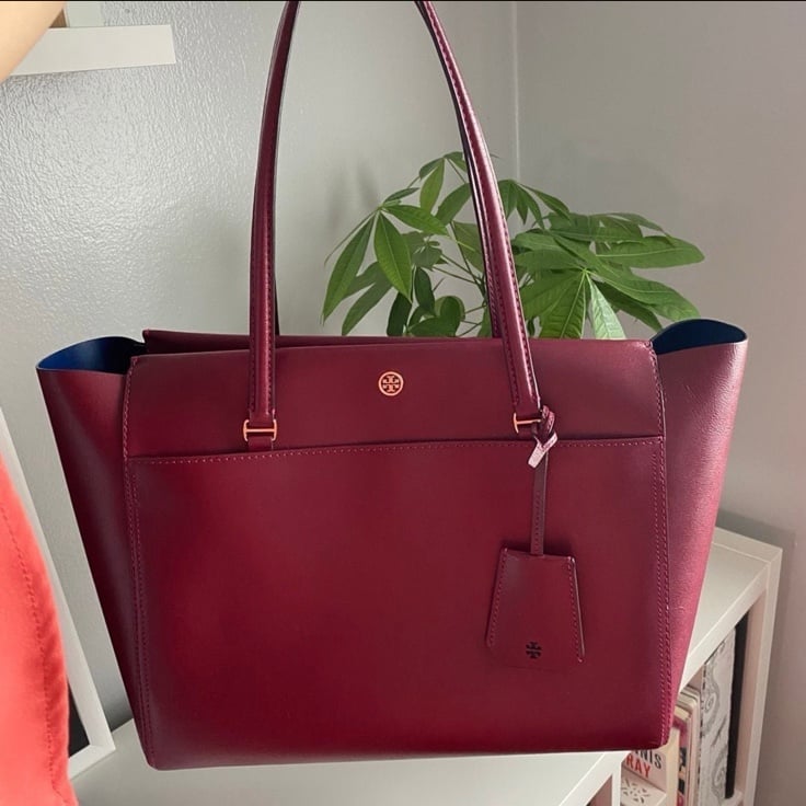 Tory Burch Parker Large Black Leather Tote