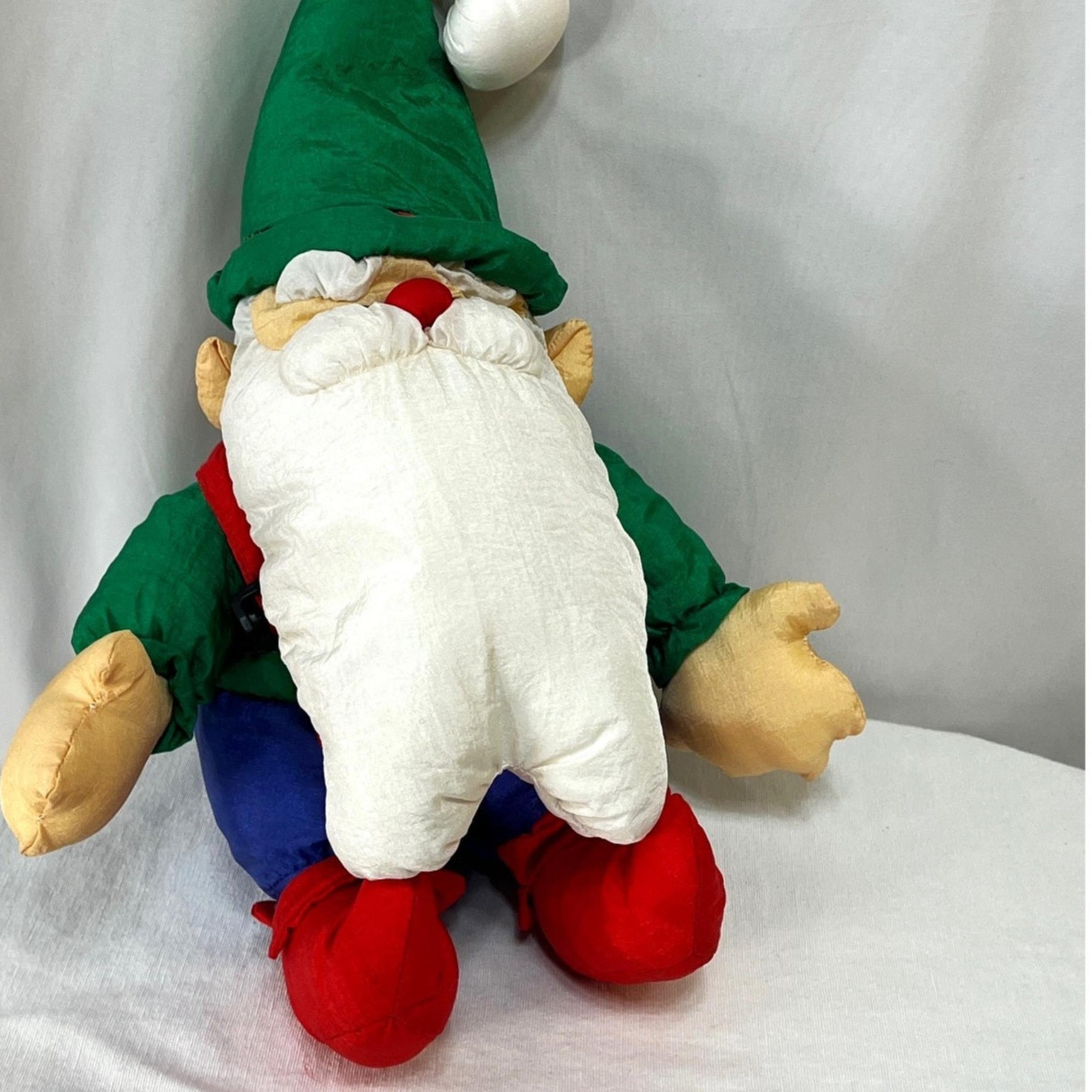 Department 56 Santa Claus Elf Plush Nylon Puffy Toy Christmas Decor Vintage
