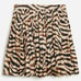 NWT J Crew cream/brown satin finish pleated mini skirt (size 20)