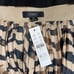 NWT J Crew cream/brown satin finish pleated mini skirt (size 20)