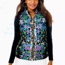 NEW NWT LILLY PULITZER Deanne Reversible Vest Paradise Glow Onyx Size XXS