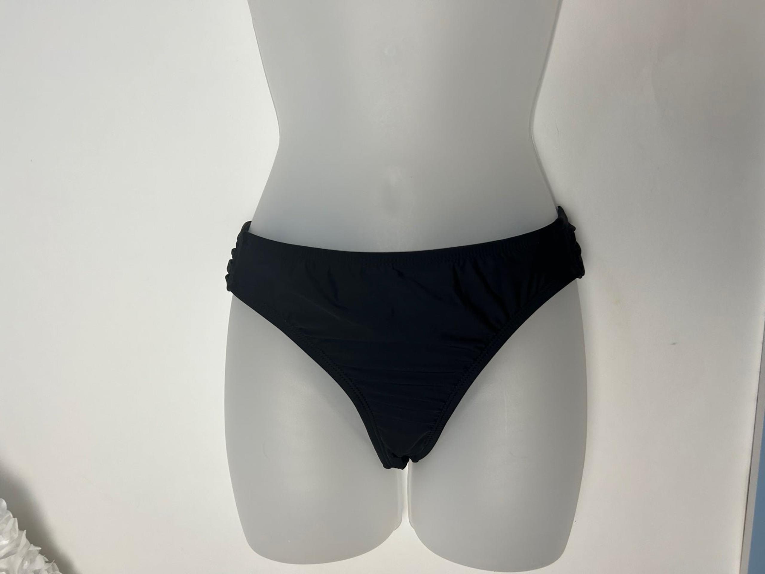 Athena Black Hi-cut Bikini Bottoms Size 10 NWT
