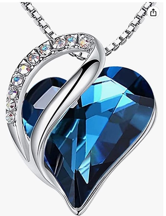 Necklaces for Women, Infinity Love Heart Pendant with Birthstone Crystal